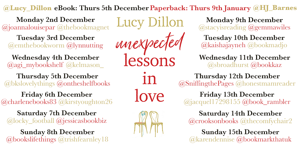 Unexpected Lessons in Love blog tour banner